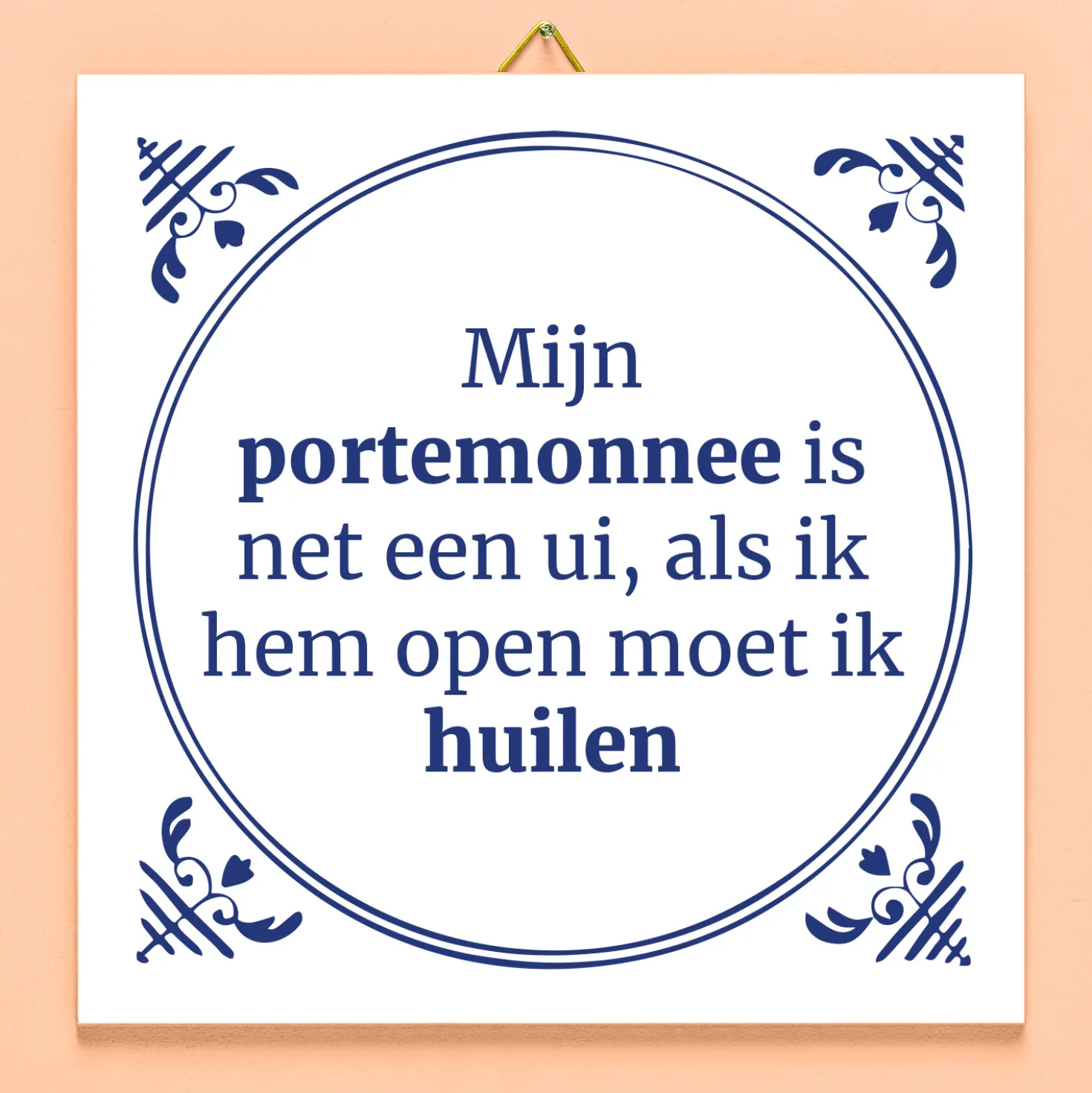 Tegeltje Mijn portemonnee is net een ui