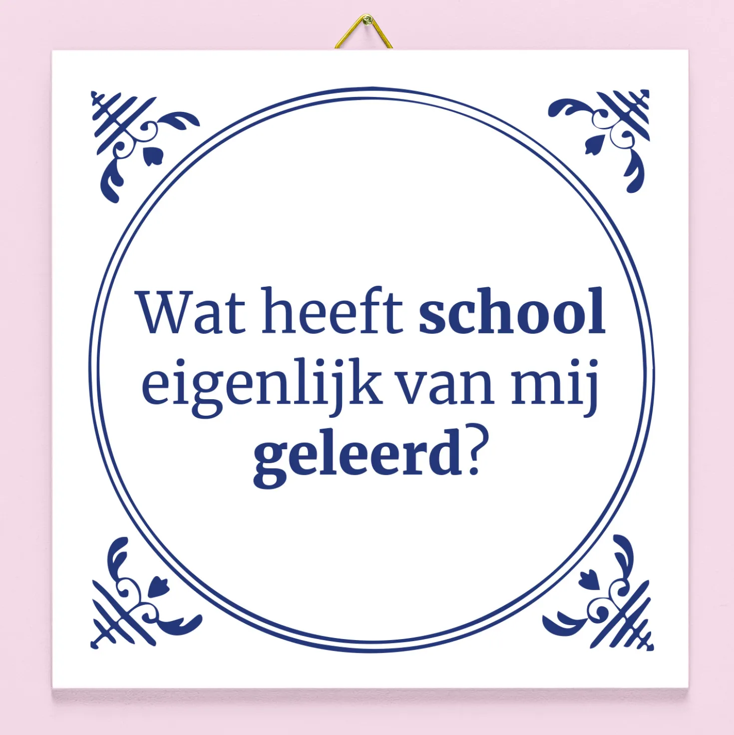 Tegeltje Wat heeft school eigenlijk van mij geleerd?