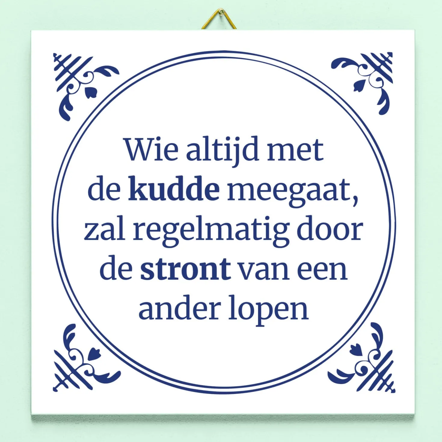 Tegeltje Wie met de kudde meegaat