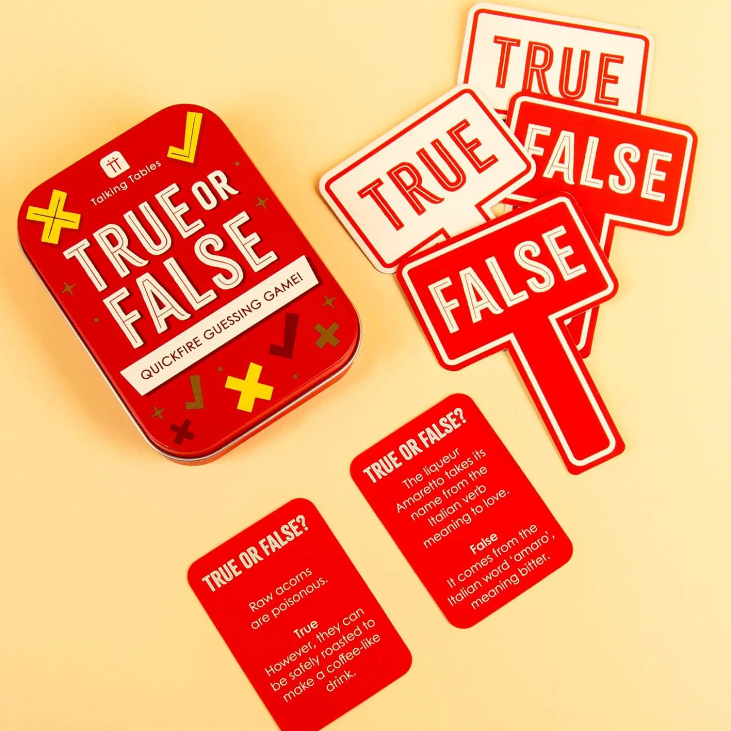 True or False in een blikje
