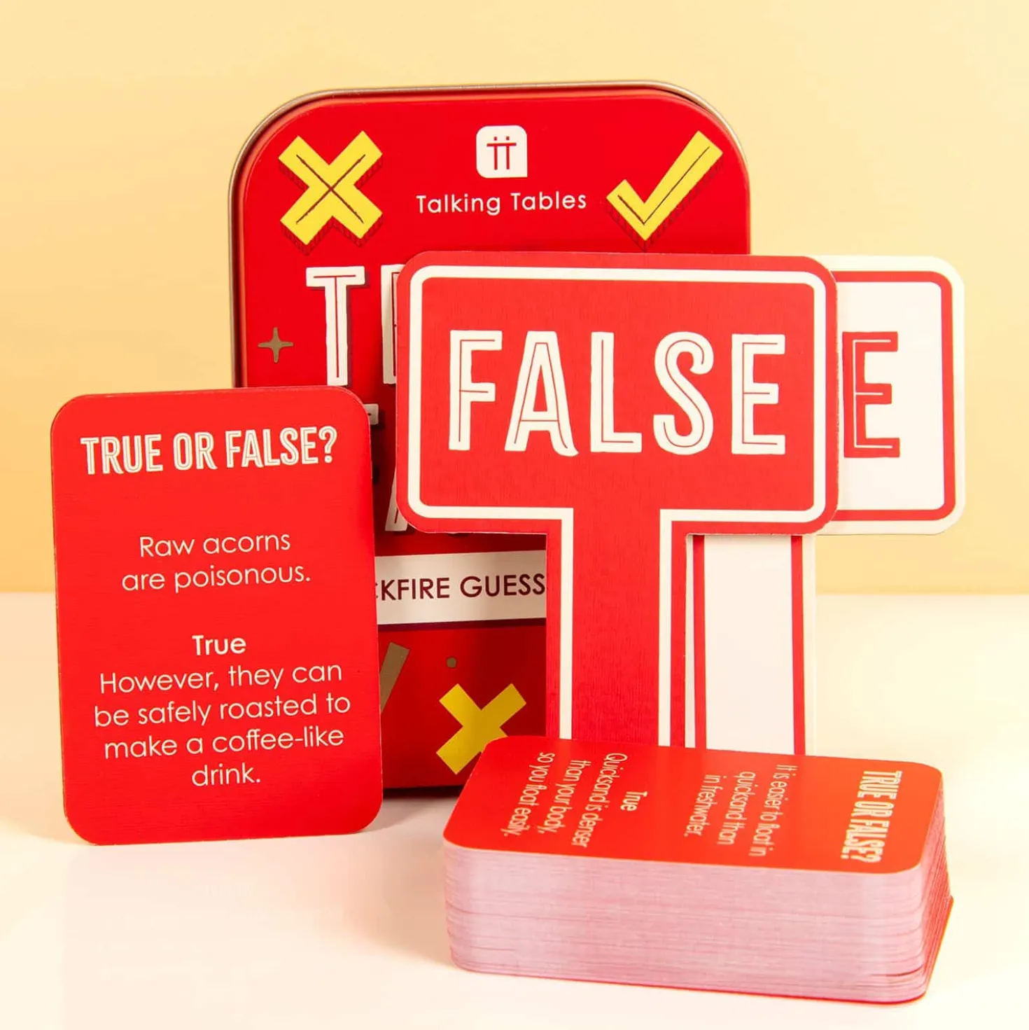 True or False in een blikje