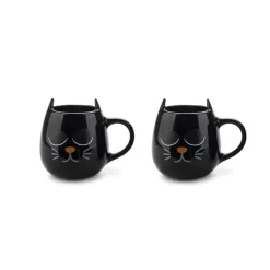 Warmtegevoelige kat mokken (set van 2)