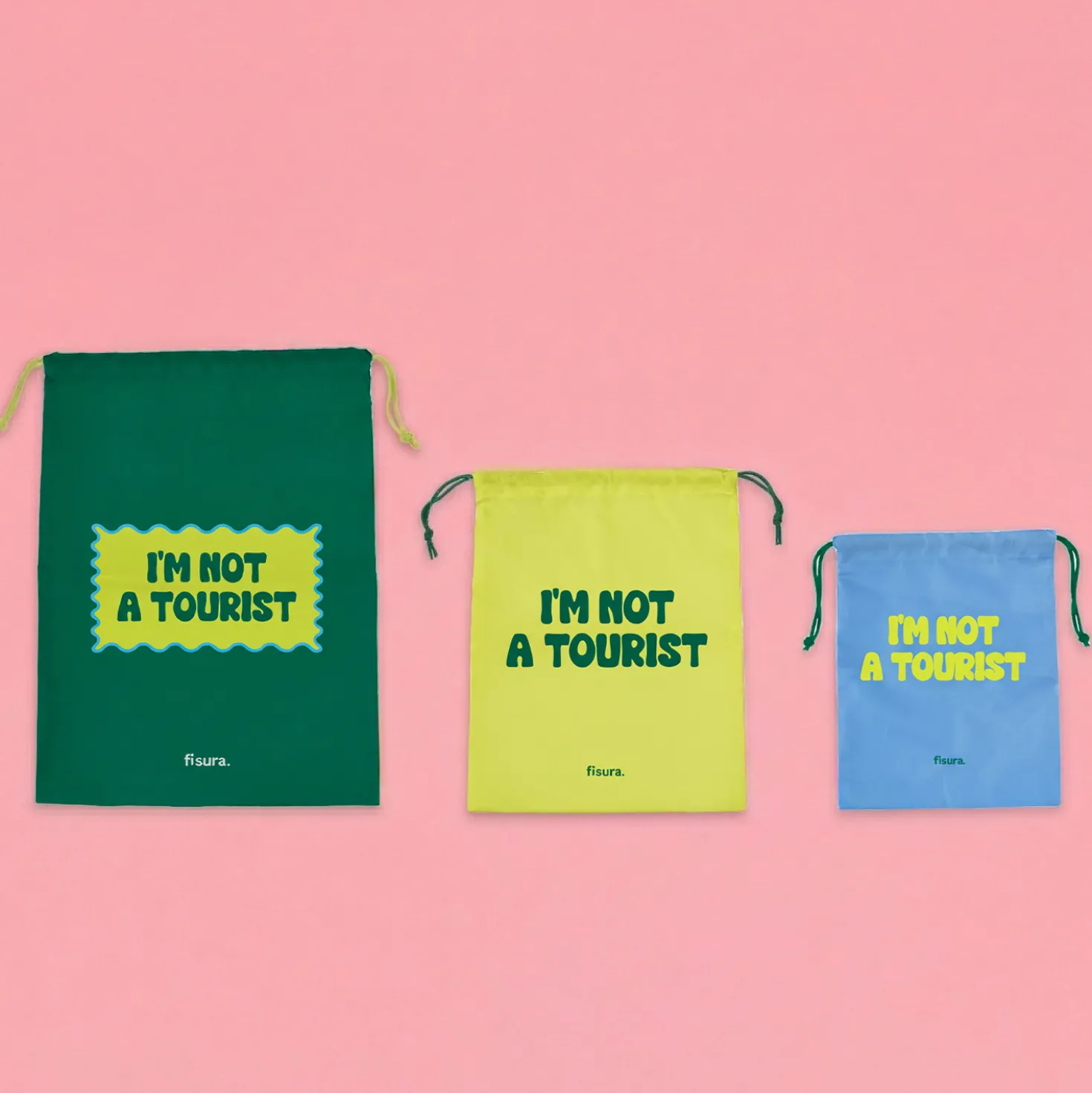Waszakken I’m not a tourist (set van 3)