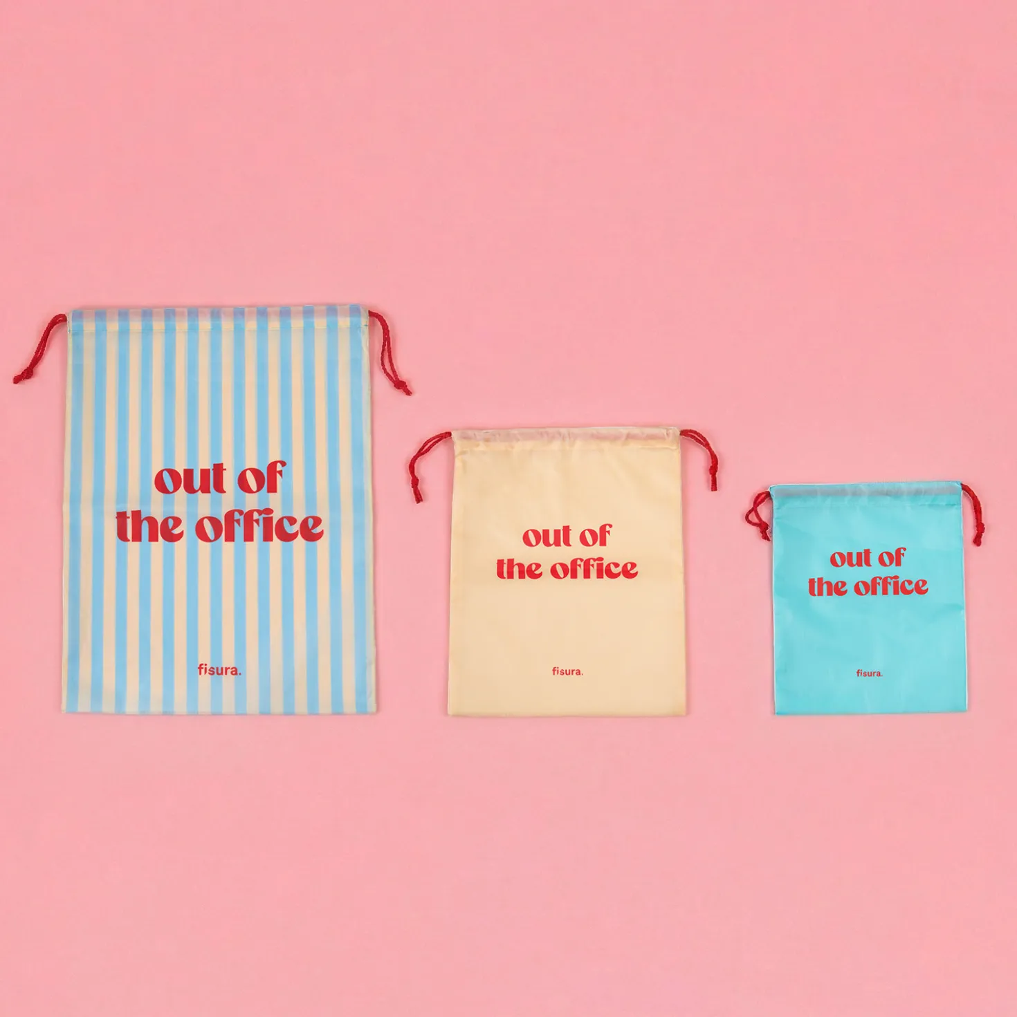 Waszakken Out of the office (set van 3)