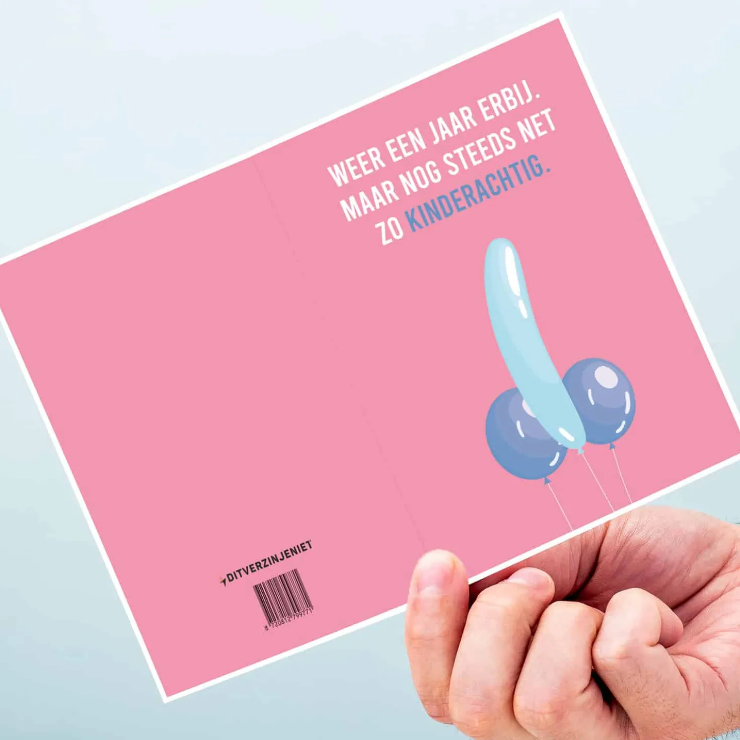 Wenskaart Nog net zo kinderachtig