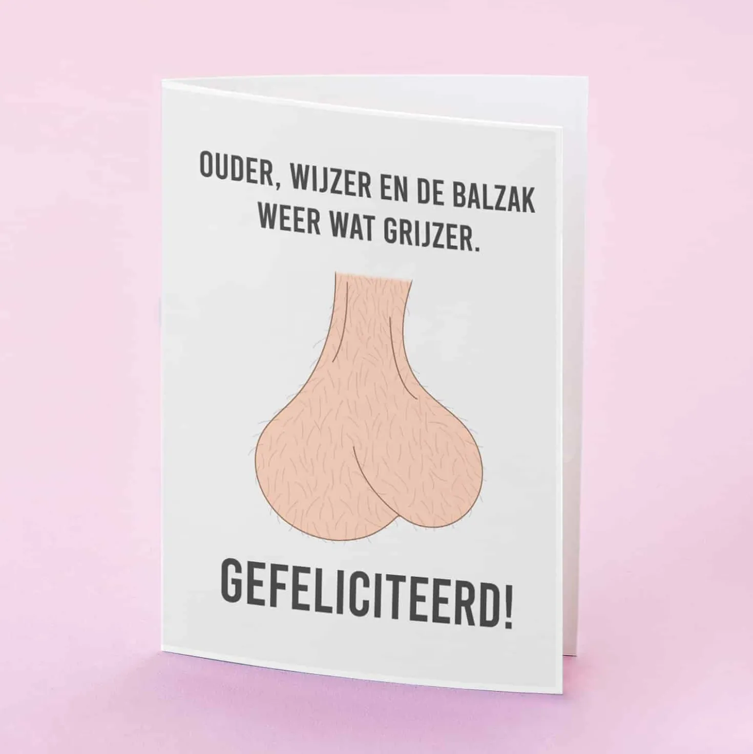 Wenskaart Ouder, wijzer en grijzer
