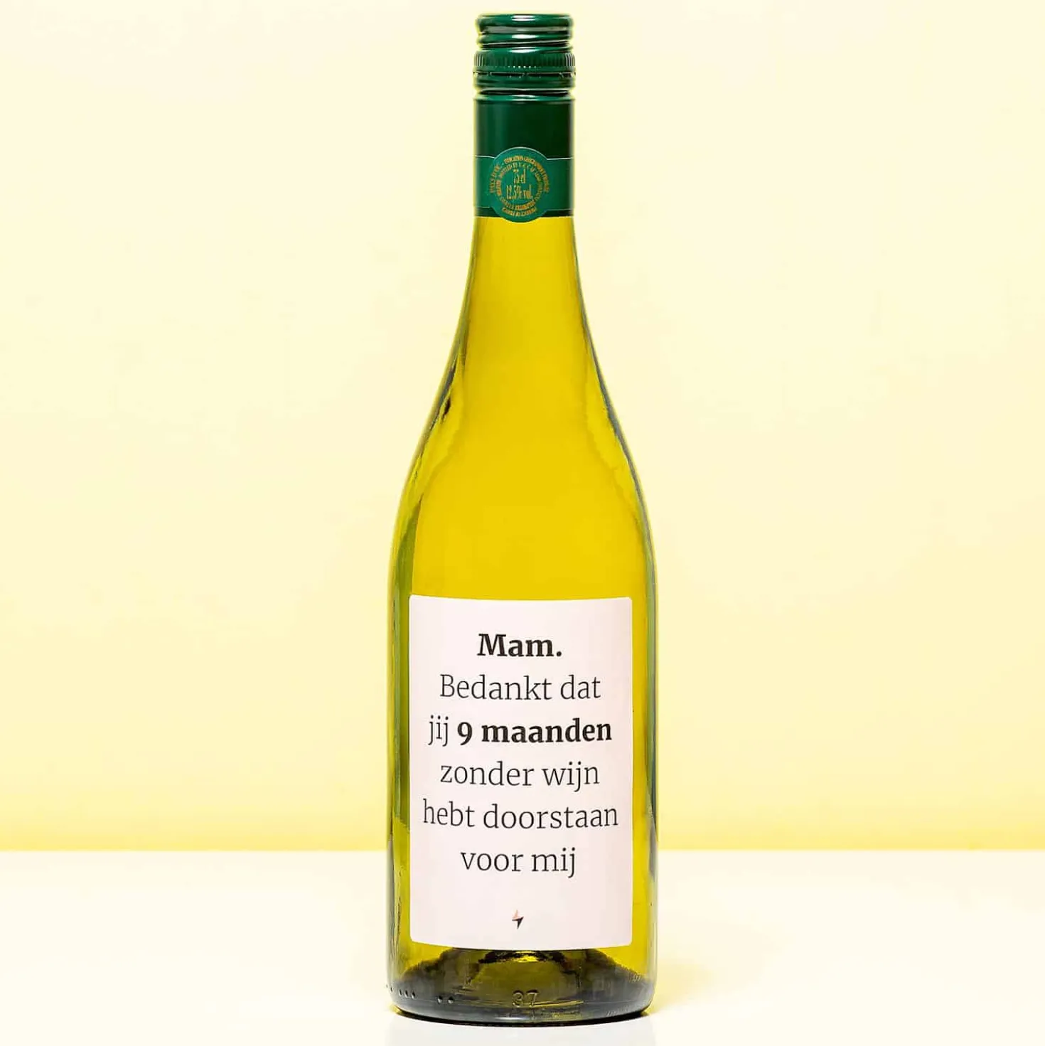 Wijnfles 9 maanden zonder wijn